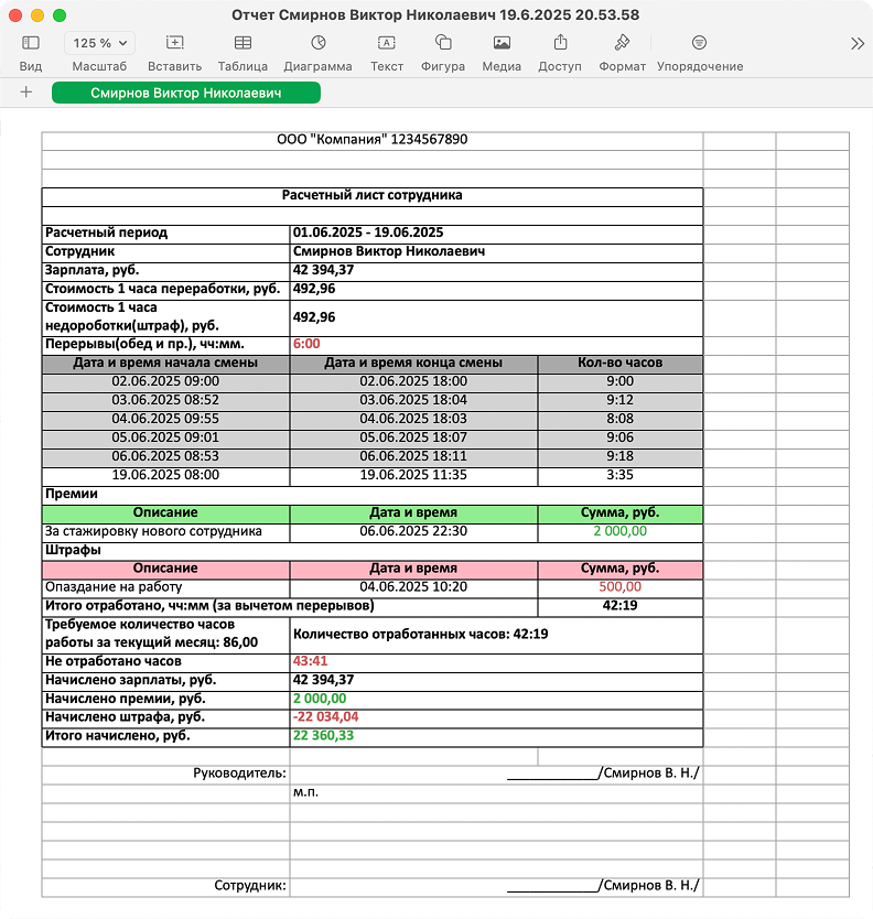 Excel отчеты и расчетные листы для бухгалтерии